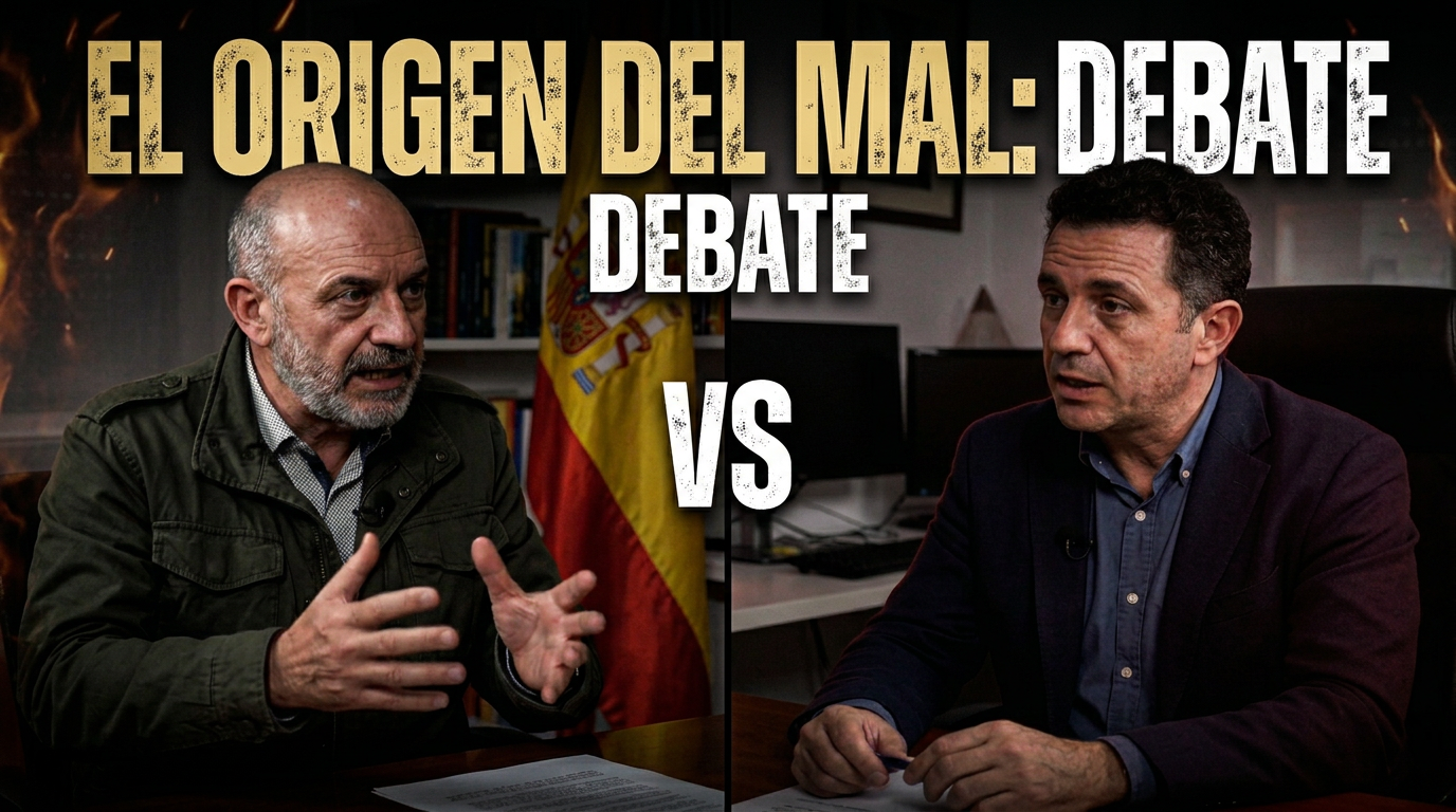 El Coronel Villarroya and Ignacio Molina debating Colonel Villarroya's role, military and political topics
